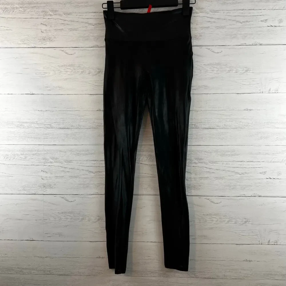 Spanx Faux Leather High Rise Leggings Size S